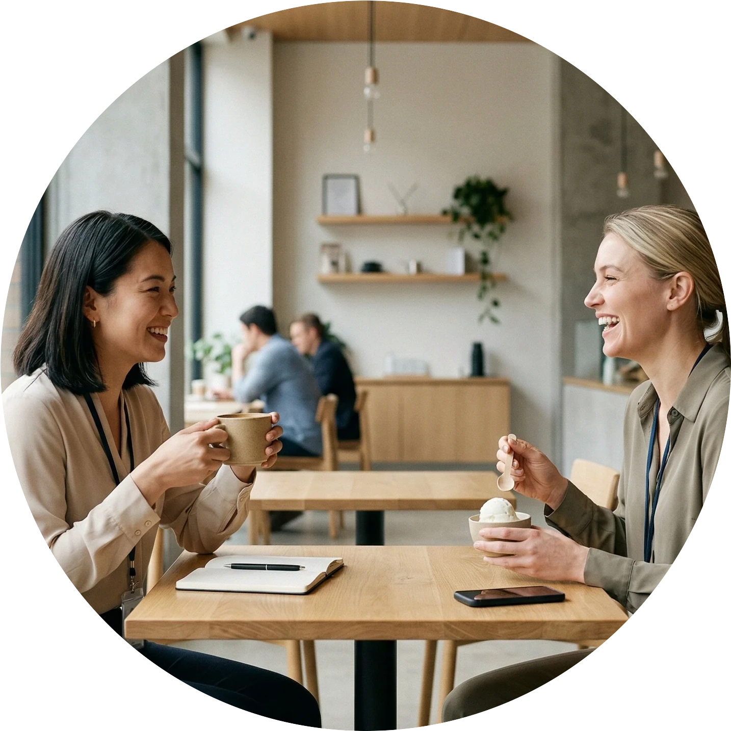 Break time two co-workers